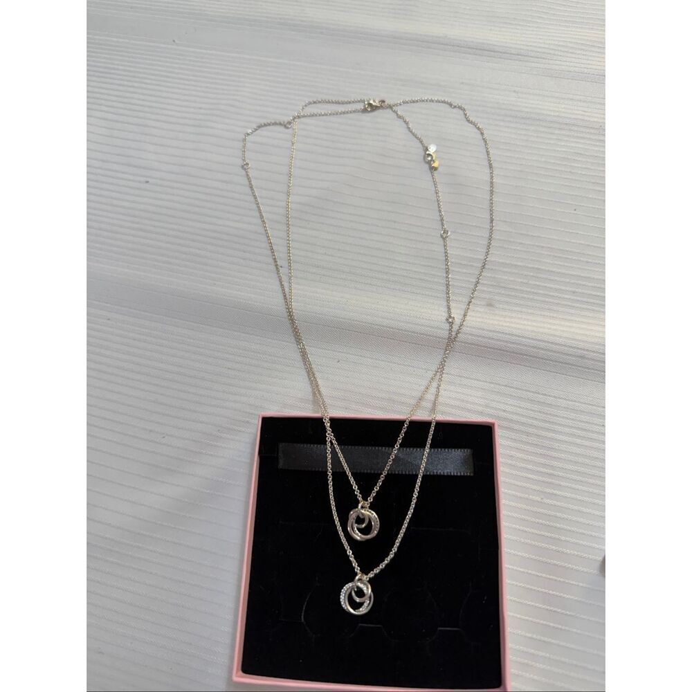 Pandora Family Always Encircled Pendant Necklace 2 Piece Necklace Set